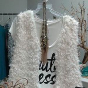 Cream Faux Fur Vest